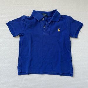 POLO Ralph Lauren 100% Cotton Boys Blue Polo Collared Shirt Sz 2T Pony Preppy